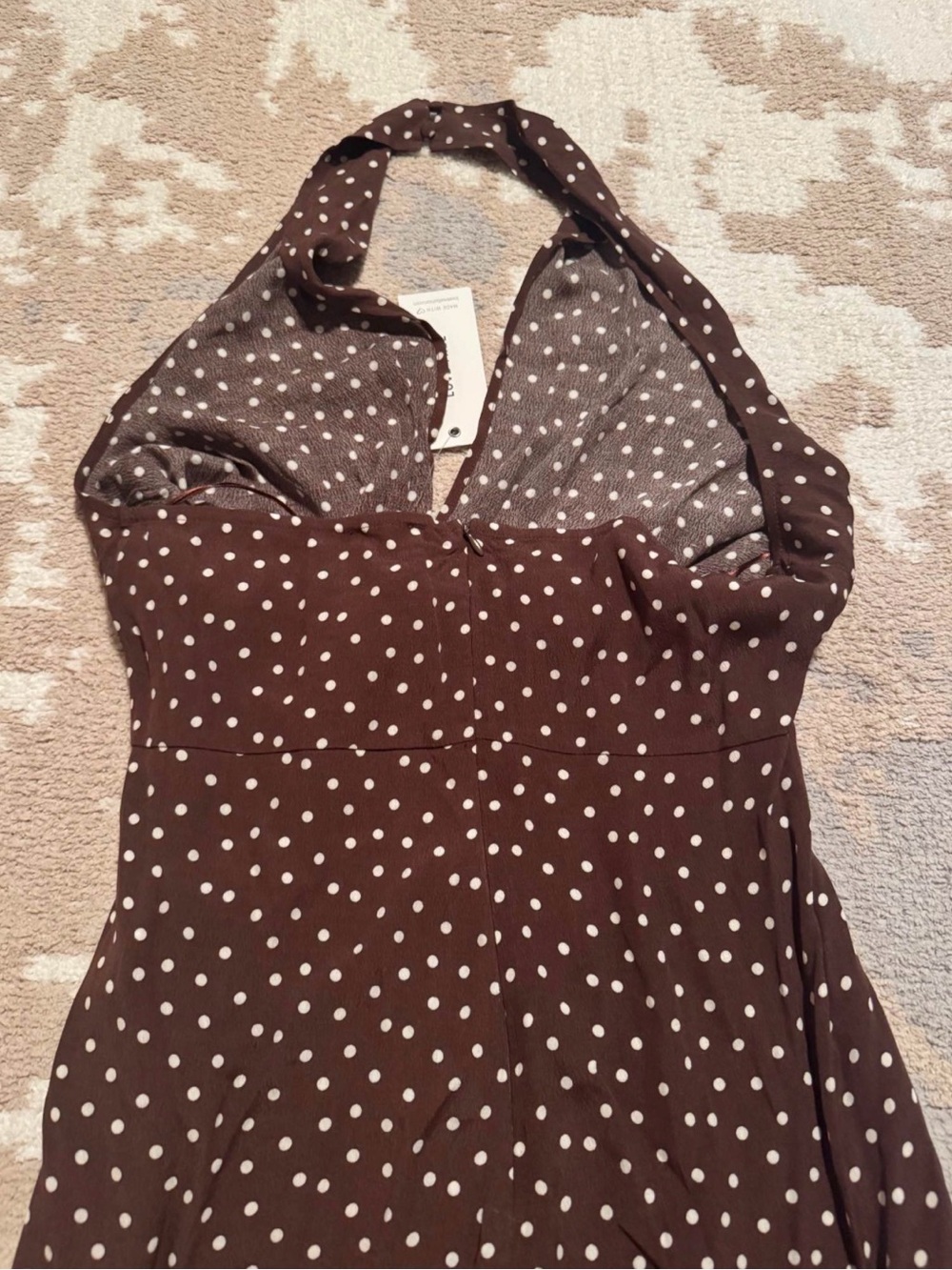 Love Tree Brown Polka Dot Halter Jumpsuit - Picture 7 of 7